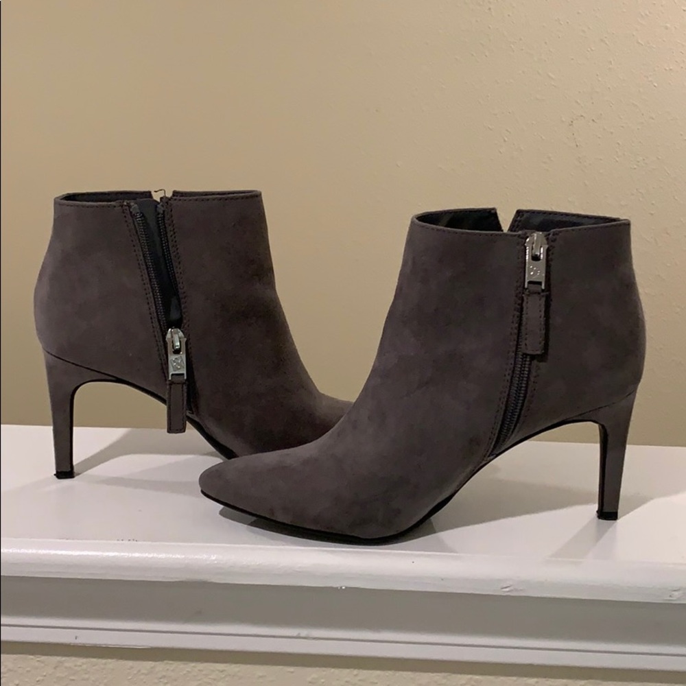 Gray short boots